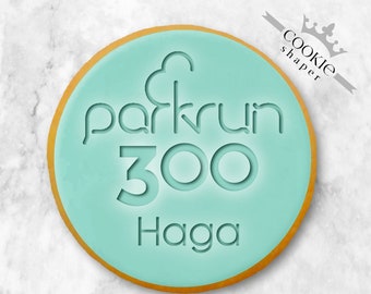 Parkrun Cookie Stamp and cutter Embosser with Number and Park Name