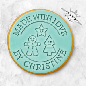 Custom Cookie Stamp Embosser | Made with Love, Christmas Group  with Personalized Name