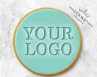 Logo Personalized Cookie Stamp & Cutter. Embosser Round Shape. Request your Free 3D Render Before you Buy!