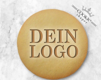 Dein Logo Personalized Cookie Stamp & Cutter. Embosser Round Shape. Request your Free 3D Render Before you Buy!