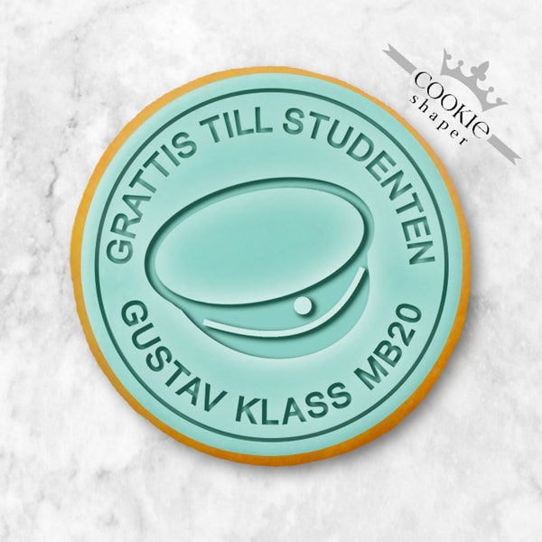 Studenten Hat Cookie Stamp Embosser with Name and Date