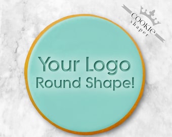 Logo Personalized Cookie Stamp & Cutter. Embosser Round Shape. Request your Free 3D Render Before you Buy!