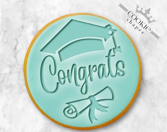 Graduation Cookie Stamp Embosser Congrats