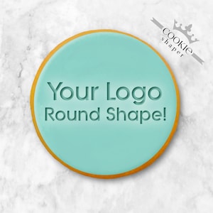 Logo Personalized Cookie Stamp & Cutter. Embosser Round Shape. Request your Free 3D Render Before you Buy!
