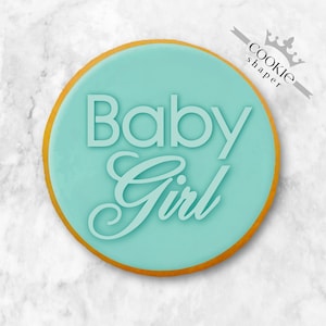 Baby Girl Cookie Stamp Reverse Embosser and Cookie Cutter for Baby Shower