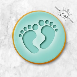 Baby Feet Cookie Stamp Embosser and Cookie Cutter for Baby Shower
