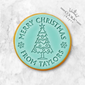 Christmas Tree | Custom Cookie Stamp and Cookie Cutter | Embosser with Personalized Family Name