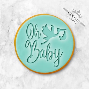 Oh Baby Storch Keks Stempel Embosser und Ausstechform für Baby Shower