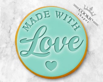 Custom Cookie Stamp and Cookie Cutter Made With Love