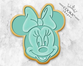 Minnie Mouse Cookie Cutter and Cookie Stamp, Embosser Biscuit Stamp Minnie