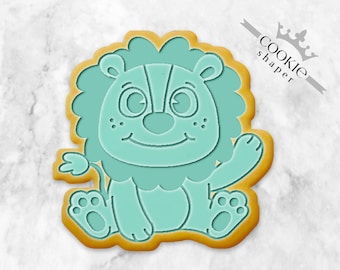 Baby Lion Cookie Cutter and Cookie Stamp, Embosser Biscuit Stamp
