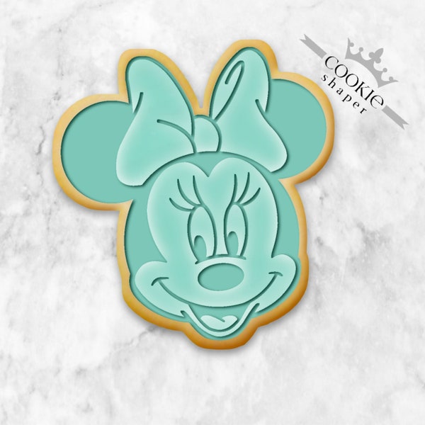 Minnie Mouse Cookie Cutter and Cookie Stamp, Embosser Biscuit Stamp Minnie