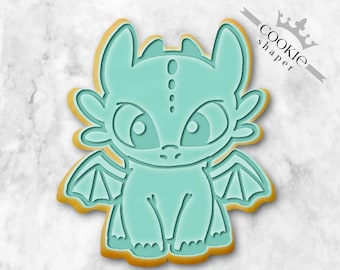 Baby Dragon Cookie Stamp and Cookie Cutter | Birthday | Cute Baby Dragon