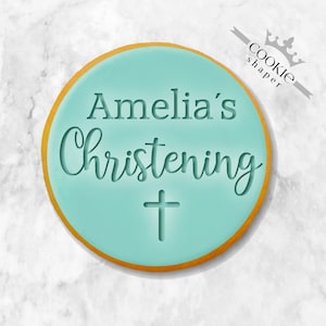 Sello de Galleta Personalizado en Relieve / Bautizo con Nombre Personalizado