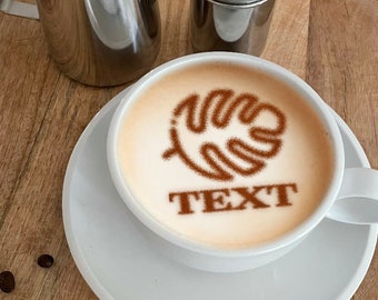 Big Leaf, Personalized Coffee Stencil Organic Plastic. Request your Free 3D Render Before you Buy!