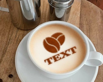 Coffee Seeds, Personalized Coffee Stencil Organic Plastic. Request your Free 3D Render Before you Buy!