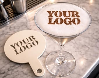 Aangepaste martini-stencil – logococktailsjabloon voor drankjes, herbruikbaar staafje