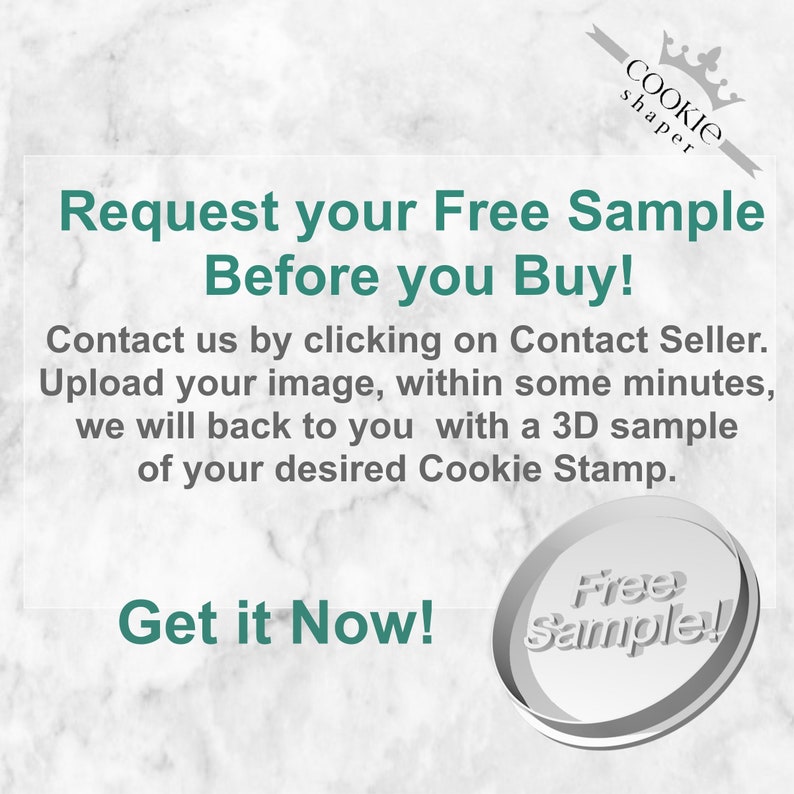 Personalisierte Cookie Stempel & Cutter. Präger Runde Form. Fordere Deinen kostenlosen 3D Render an bevor Du kaufst Bild 2