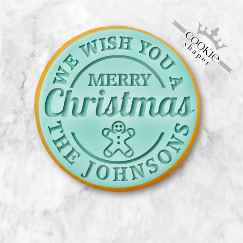 Custom Christmas Cookie Stamp Embosser We Wish You a Merry Etsy