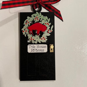 This House Billieves Front Door Buffalo Bills Christmas Ornament