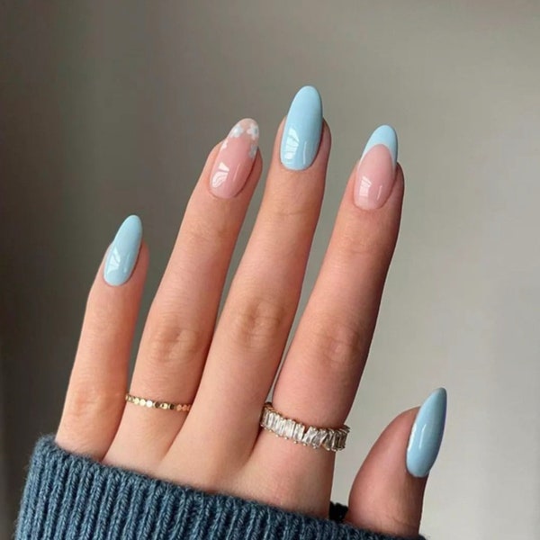 Short Almond Press on Nails - Etsy