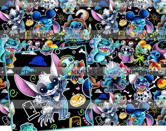 Costume Stitchery on black seamless digital pattern