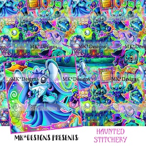 Haunted Stitchery seamless digital pattern file