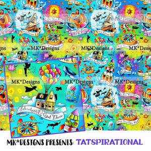 Tatspirational seamless digital pattern