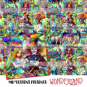 Wonderland seamless digital pattern file