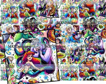 Good VS Evil seamless digital pattern