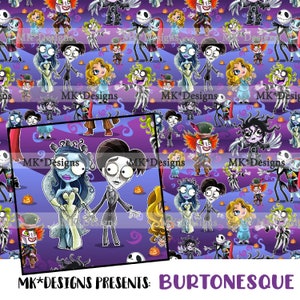 Burtonesque seamless digital pattern