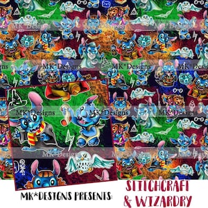 Stitchcraft and Wizardry seamless digital pattern