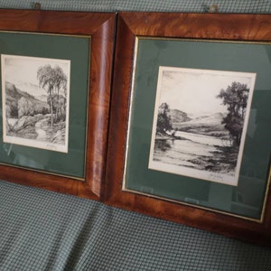 John Fullwood Pair of Framed Etchings