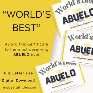 世界最高の Abuelo は、感謝する家族からの素晴らしいギフトとして、印刷に最適で、誕生日やクリスマス、または単に感謝を伝えるのに最適です。