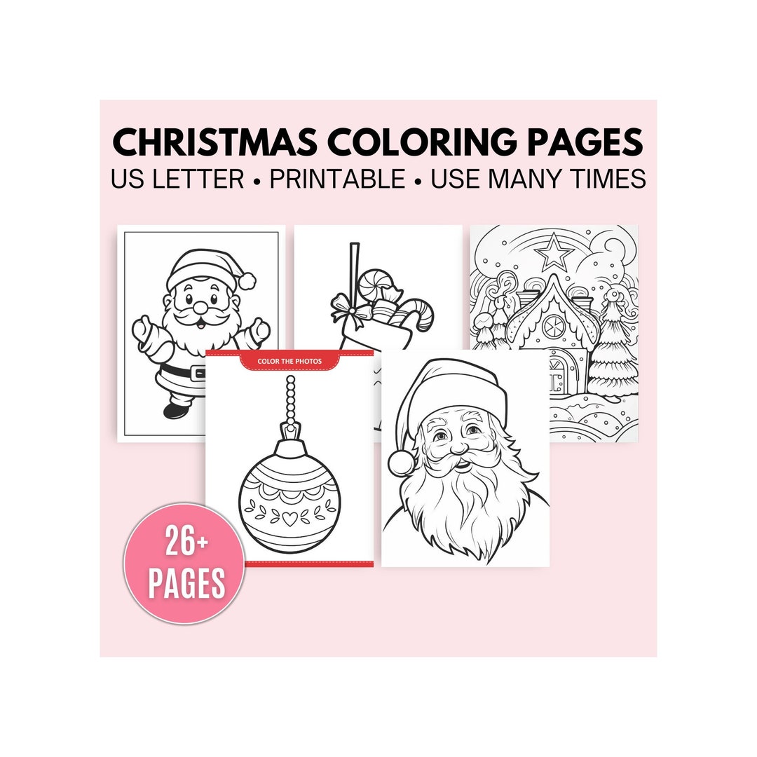 Christmas Coloring/ Colouring Pages for Kids and Seniors | 26 Pages to ...