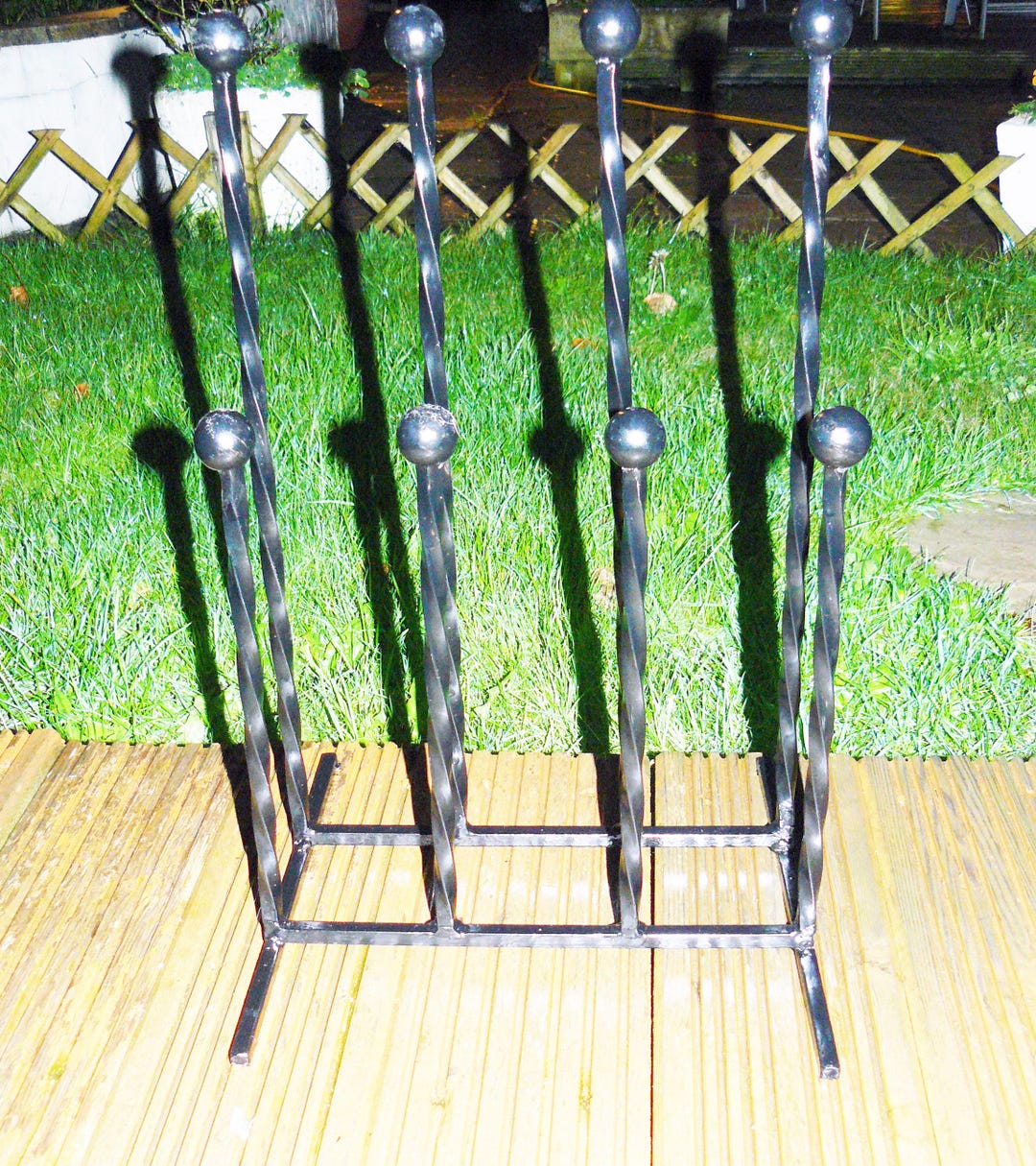 4 Pair Family Wellington Boot Rack Wrought Iron Metal Fully Welded Boot ...