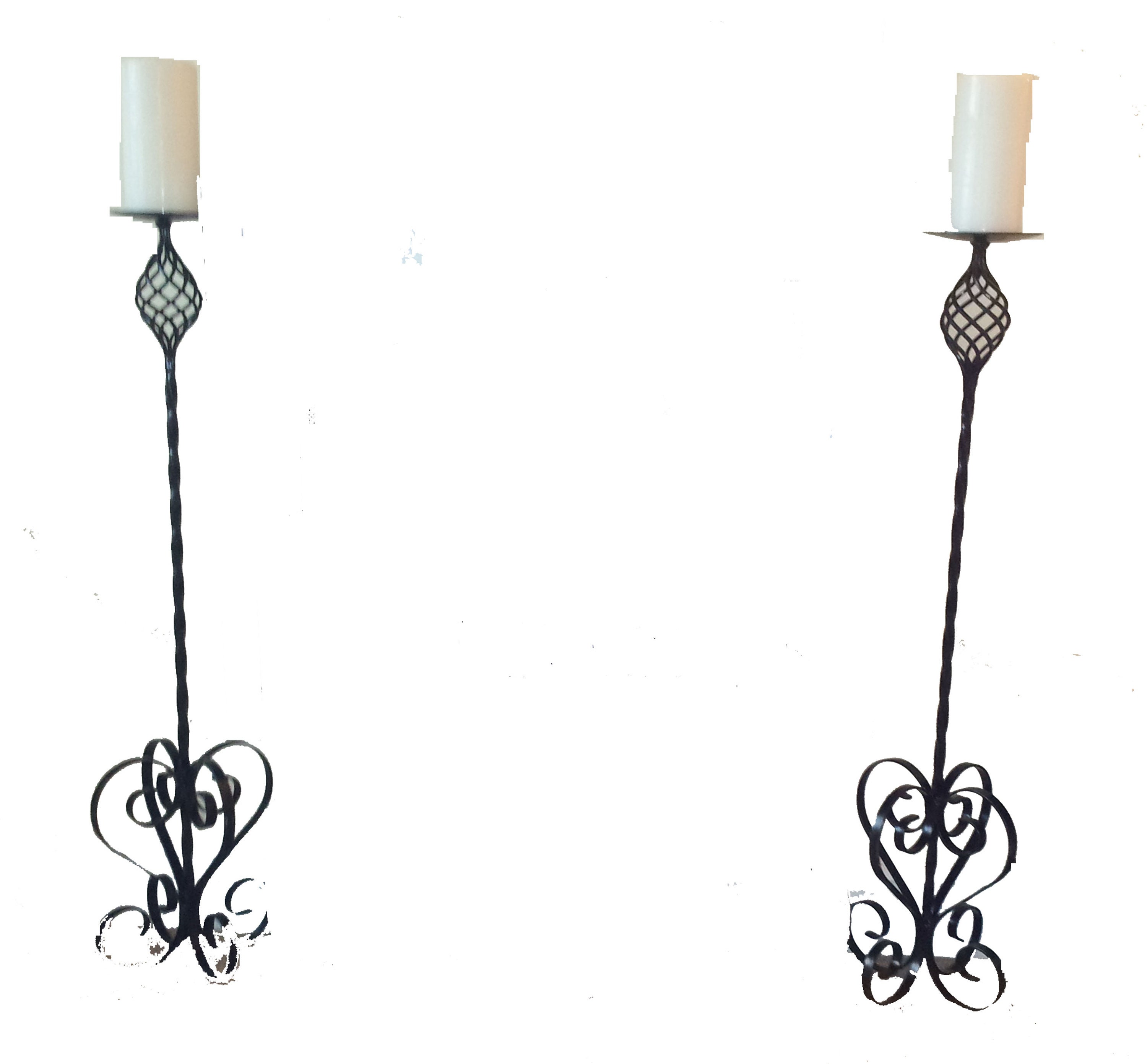 Candle Holders / Sticks Set of 2 Scrolled 35in Tall Etsy UK