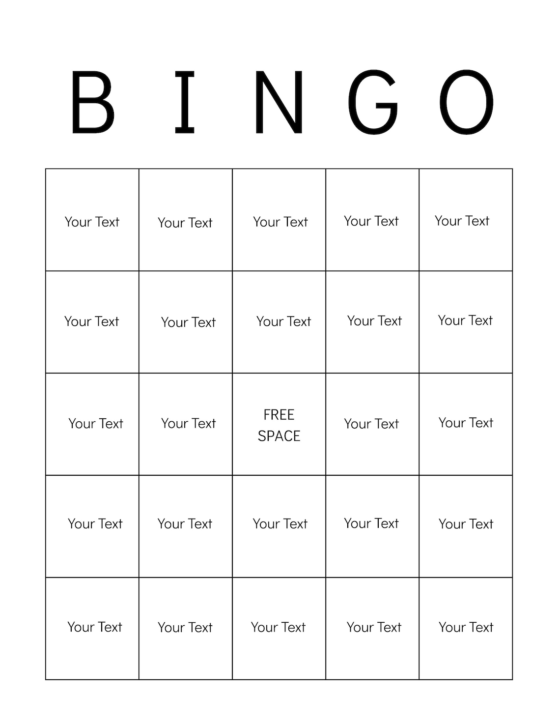 Editable Bingo Template Everything Edits Bingo Cards PDF Download