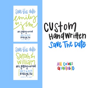 Custom Handwritten Wedding Save the Date
