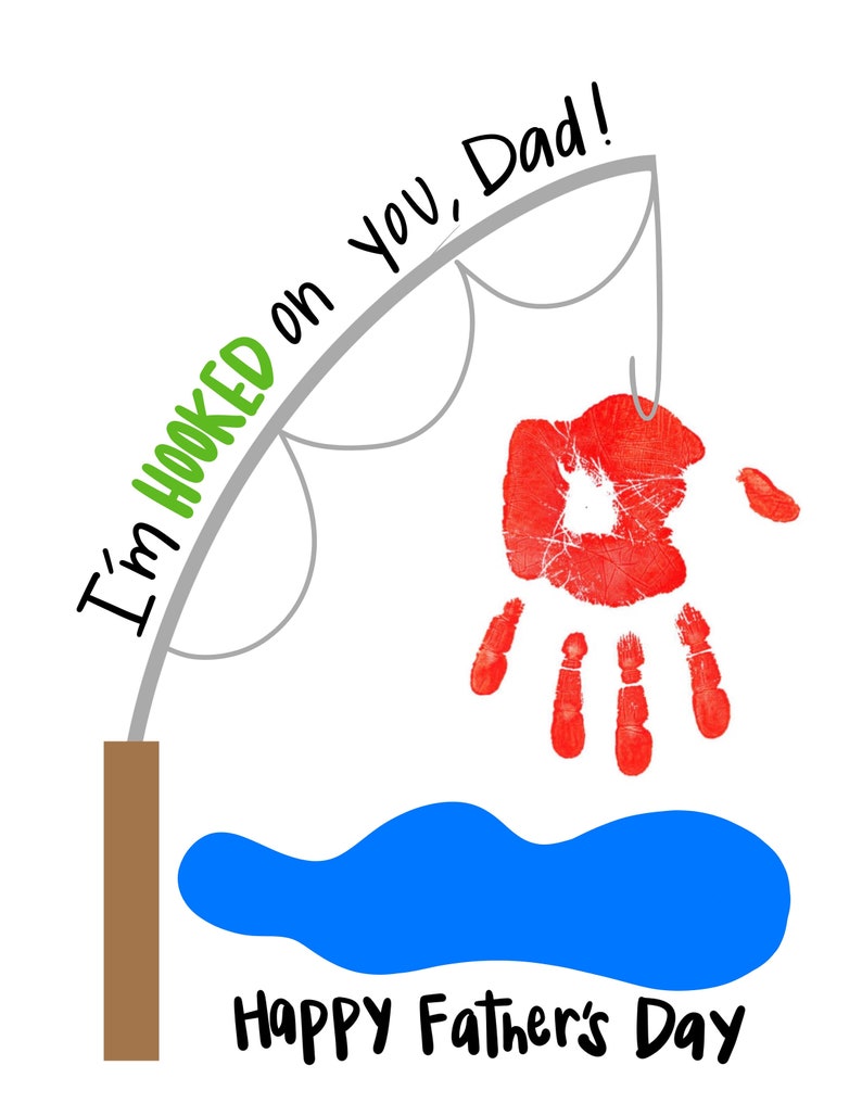 Printable Father’s Day Card Sign Sheet Activity - “i’m Hooked on You ...