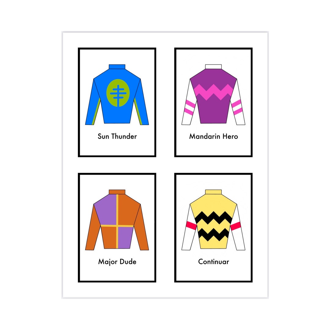 2023 Kentucky Derby Jockey Silks With Horse Names Printables Etsy New