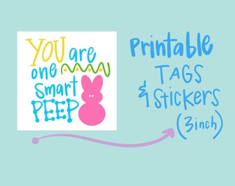 Easter Tags or Stickers -“you are one smart peep”