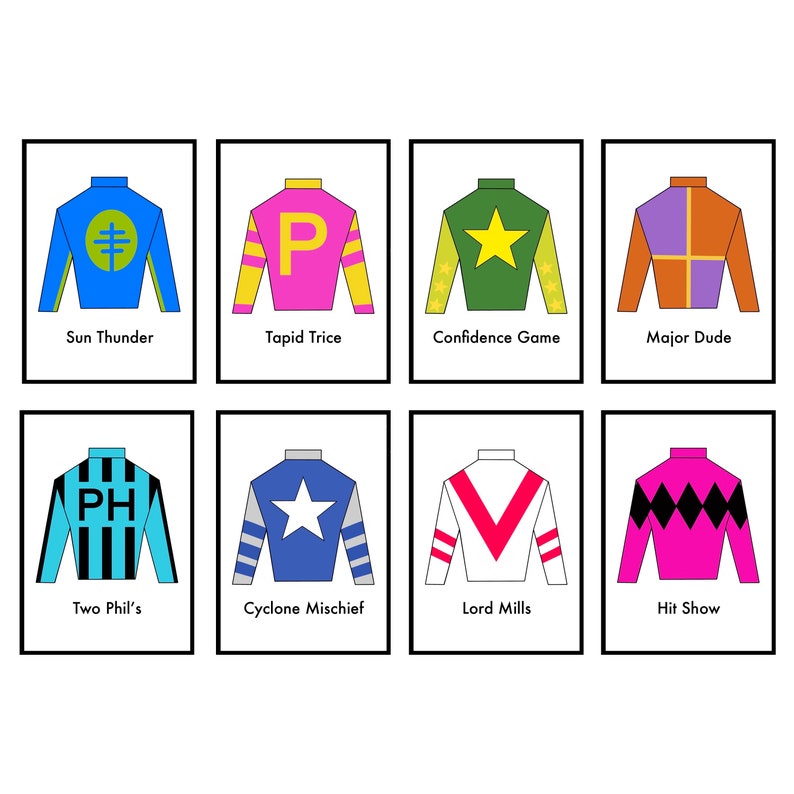 2023 Kentucky Derby Jockey Silks With Horse Names Printables Etsy New