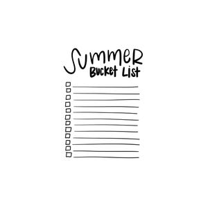 Lista de actividades para el verano con casillas de verificación — Descarga digital. Organizador imprimible escrito a mano.