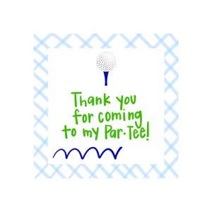 Golf Favor Tag “Thank you for coming to my par tee (party)” Printable Digital Instant Download Blue Green Putt Putt