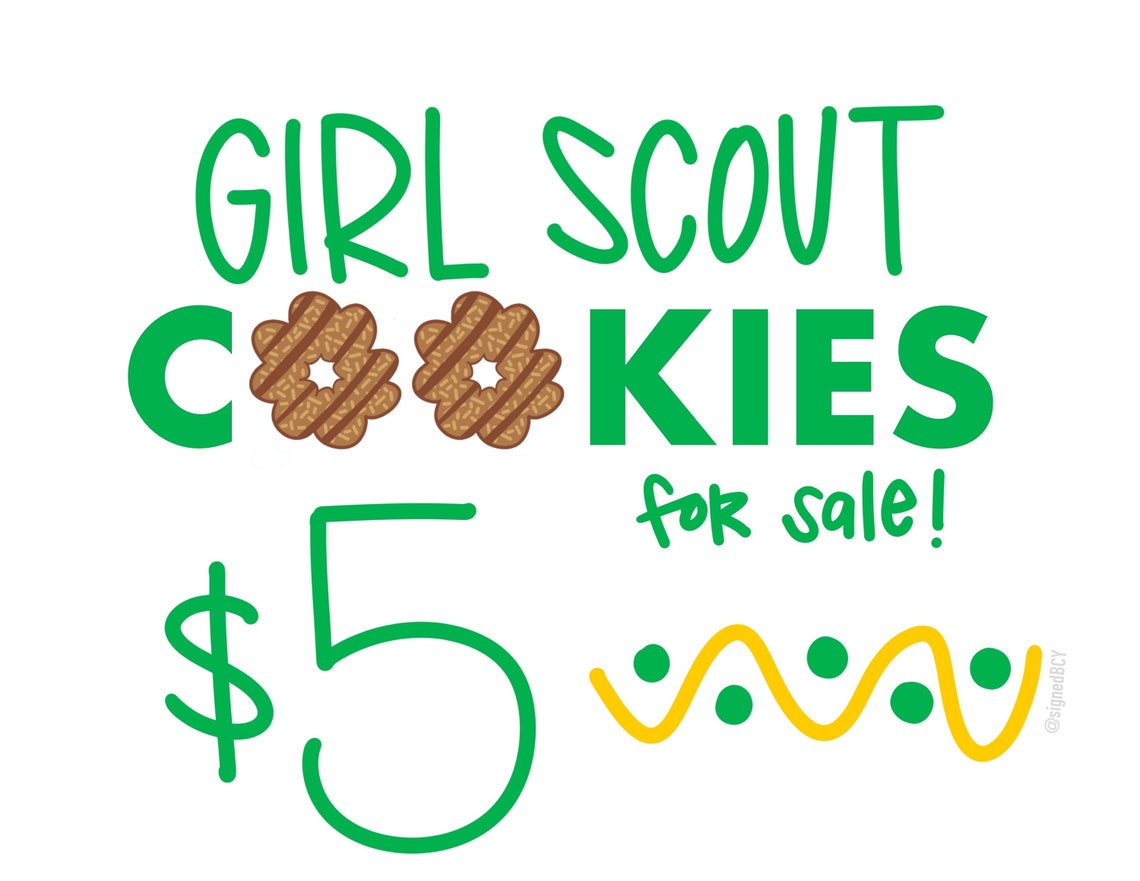 Printable Girl Scout Cookies for Sale Sign 2023 Etsy