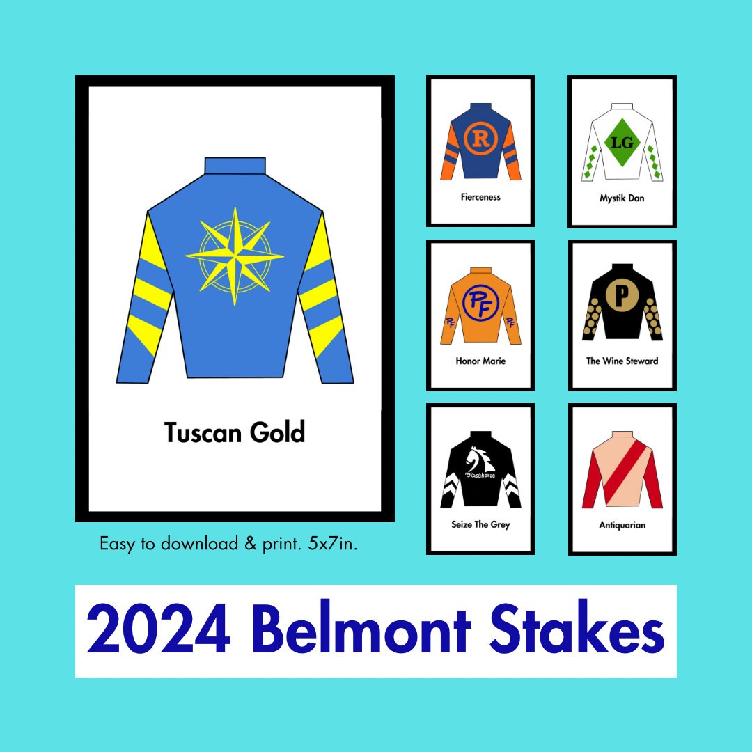 Belmont Stakes Horses Jockey Silks Jerseys Shirts With Horse Names 2024