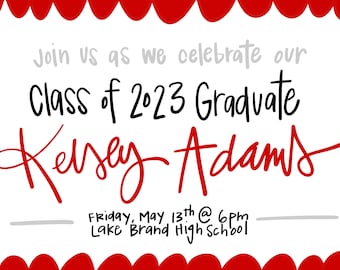 2024 Custom Graduation Announcement — High School, College, University Personalized Graduate Colorful