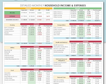 Detailed Monthly Spreadsheet. Household Simple Monthly Spreadsheet. Custom Monthly Spreadsheet. Detailed Spreadsheet Monthly Budget.Editable