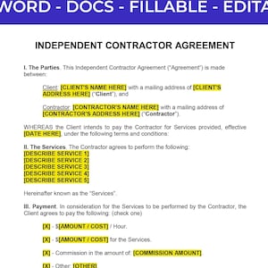 Independent Contractor Agreement Terms And Conditions, Contract Template For Self-Employed Individuals, Contractor Agreement For Services